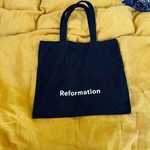 Reformation Black and white tote
